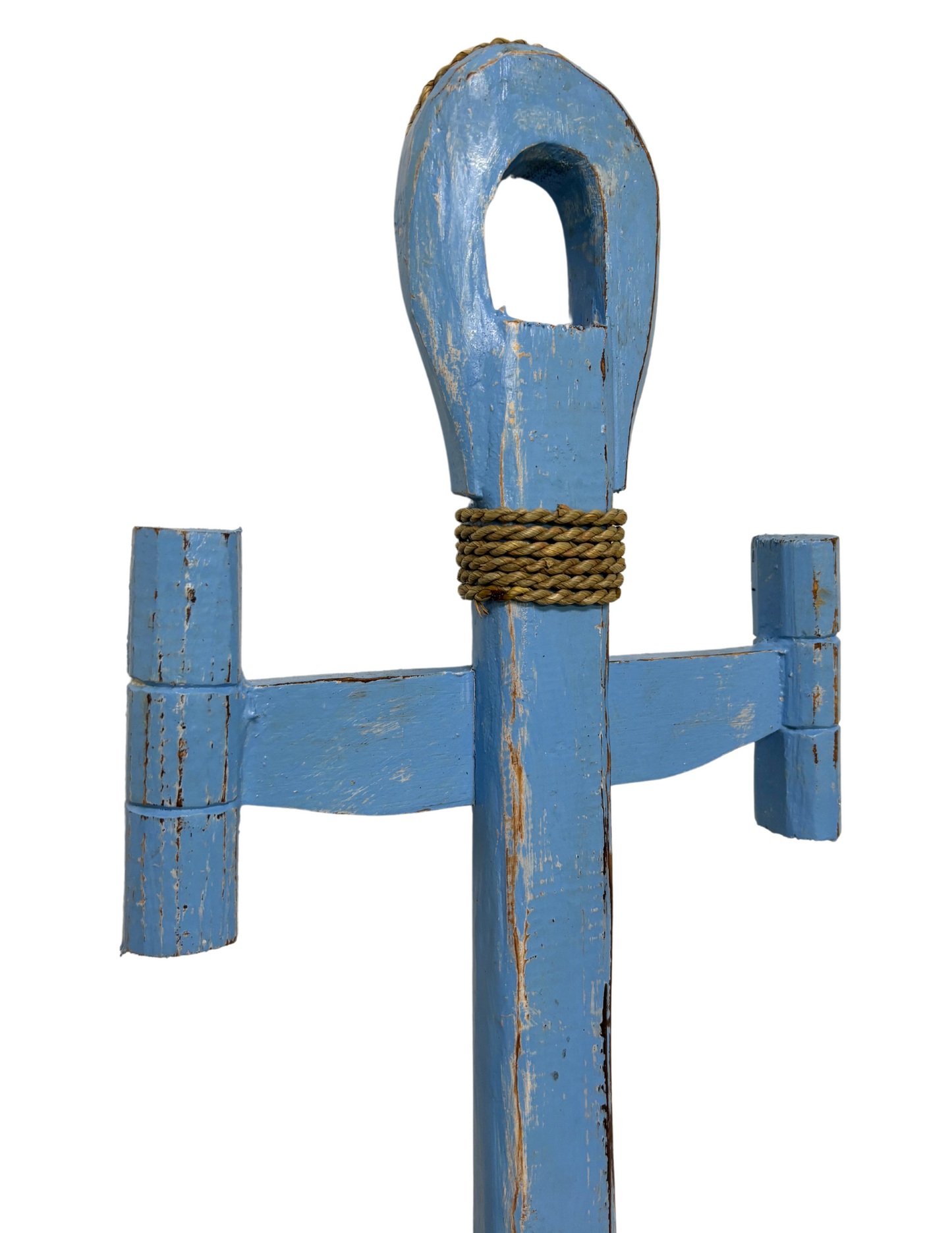 LG Hand Carved Wood Sailboat Ship TEAL ANCHOR Nautical Wall Decor