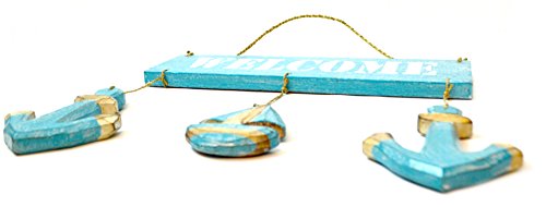 Hand Carved Wooden Welcome with Sailboat Buoy Anchor Cocktails Drinking Beach Surfboard Sign
