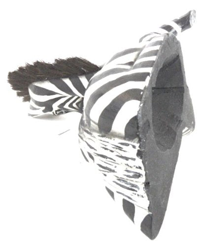 Hand Carved Wooden African Safari Baby Zebra Statue Laying Down