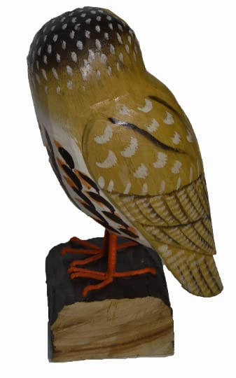 Large Handmade Wood Owl Sculpture Statue Carving Decor Sculptures