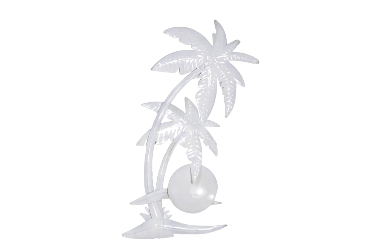 WorldBazzar NEW Beautiful 25" Metal Palm Tree with Coconuts Sunset Coastal Nautical Tropical Island Wall Art