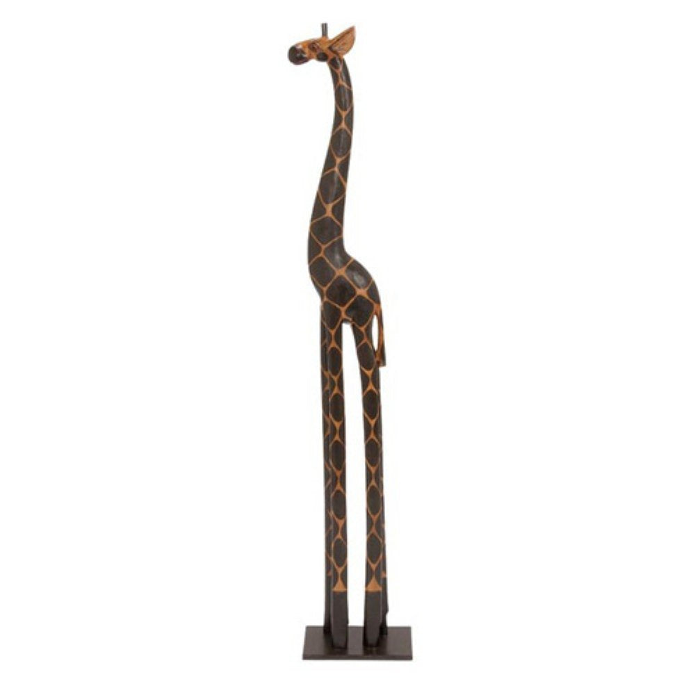 3' Foot Tall Hand Carved Wooden African Baby Giraffe Statue Sculpture