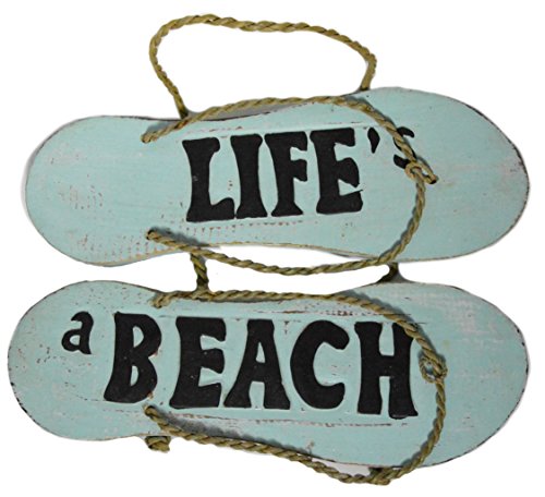 Hand Carved FLIP Flop Life's A Beach Sign Towels Beach Surfboard Wooden Wall Hanging Art Tiki Bar