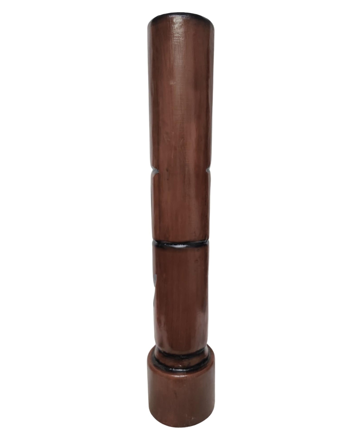 WorldBazzar Hand Carved Wood 40" Tall Tiki Totem Pole Carved Design Skull and Cross Bone
