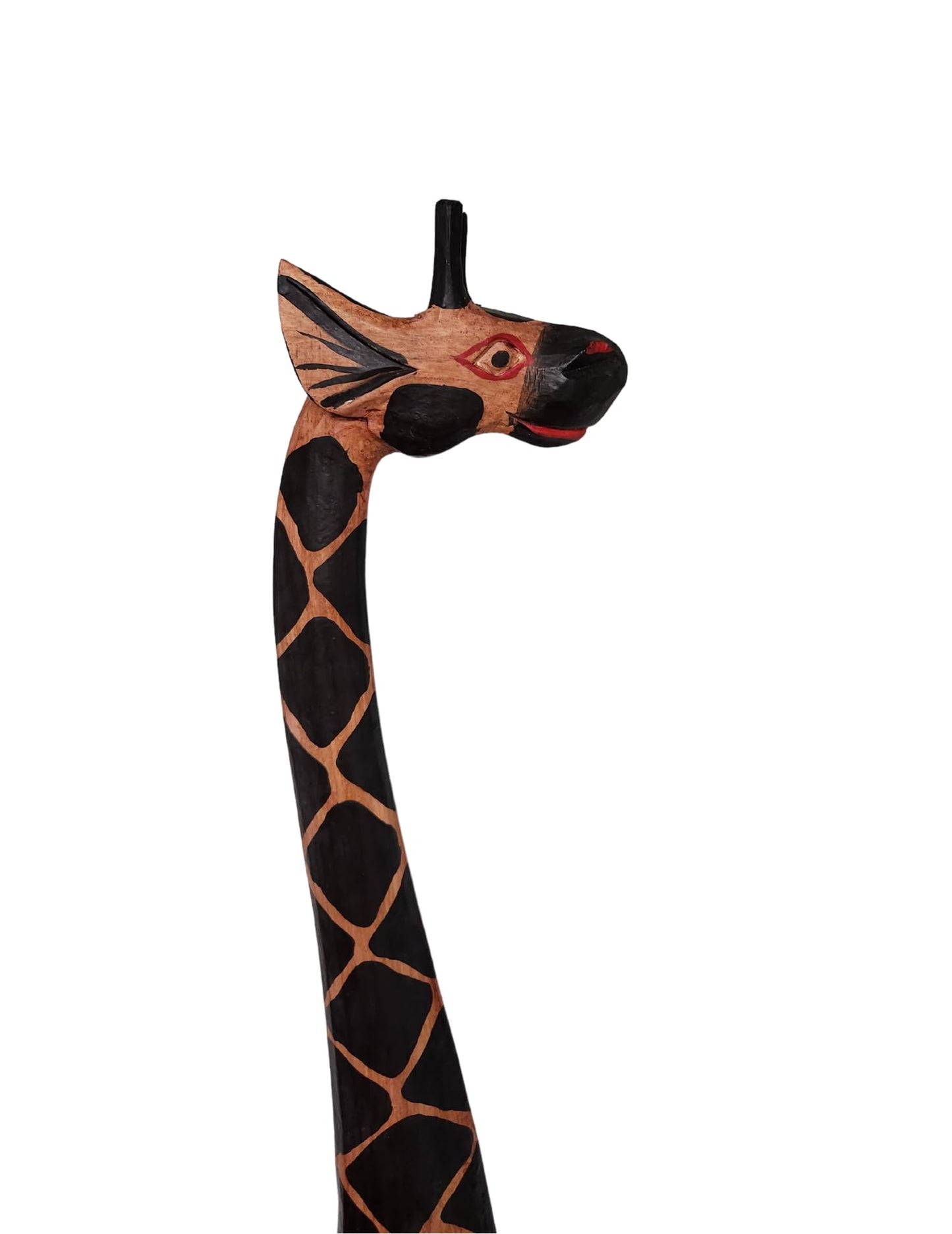 Extra Tall 5' Giraffe Hand Carved Wooden African Statue Sculpture