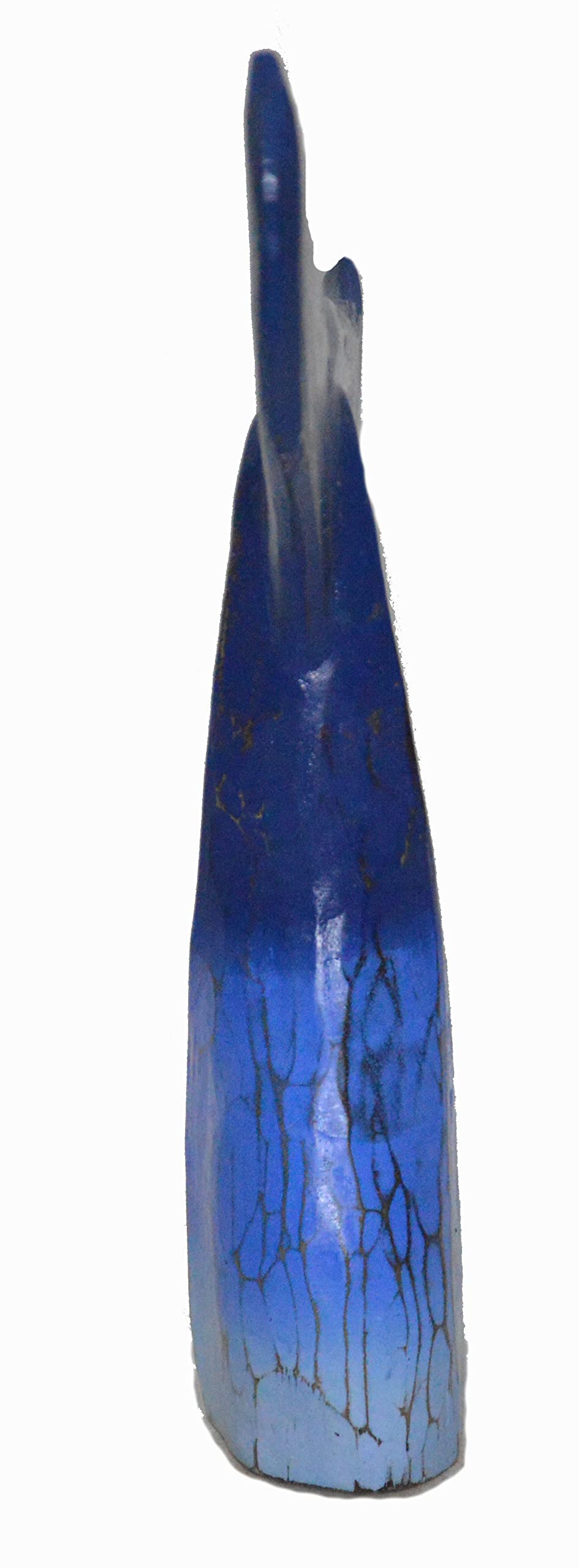 Hand Carved Wood Humpback Ombre Blue Whale Tail Table Top Carving Sculpture Ocean Sea Nautical Decor 11 Inches