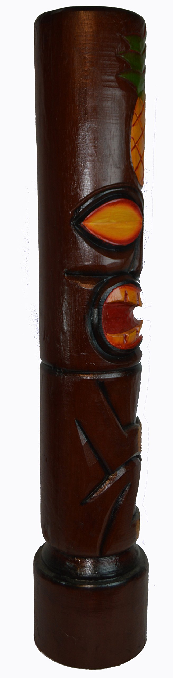 YOYOSO Hand Carved Beautiful 3 FT Pineapple Means Good Luck Welcome Tiki Totem Pole Statue