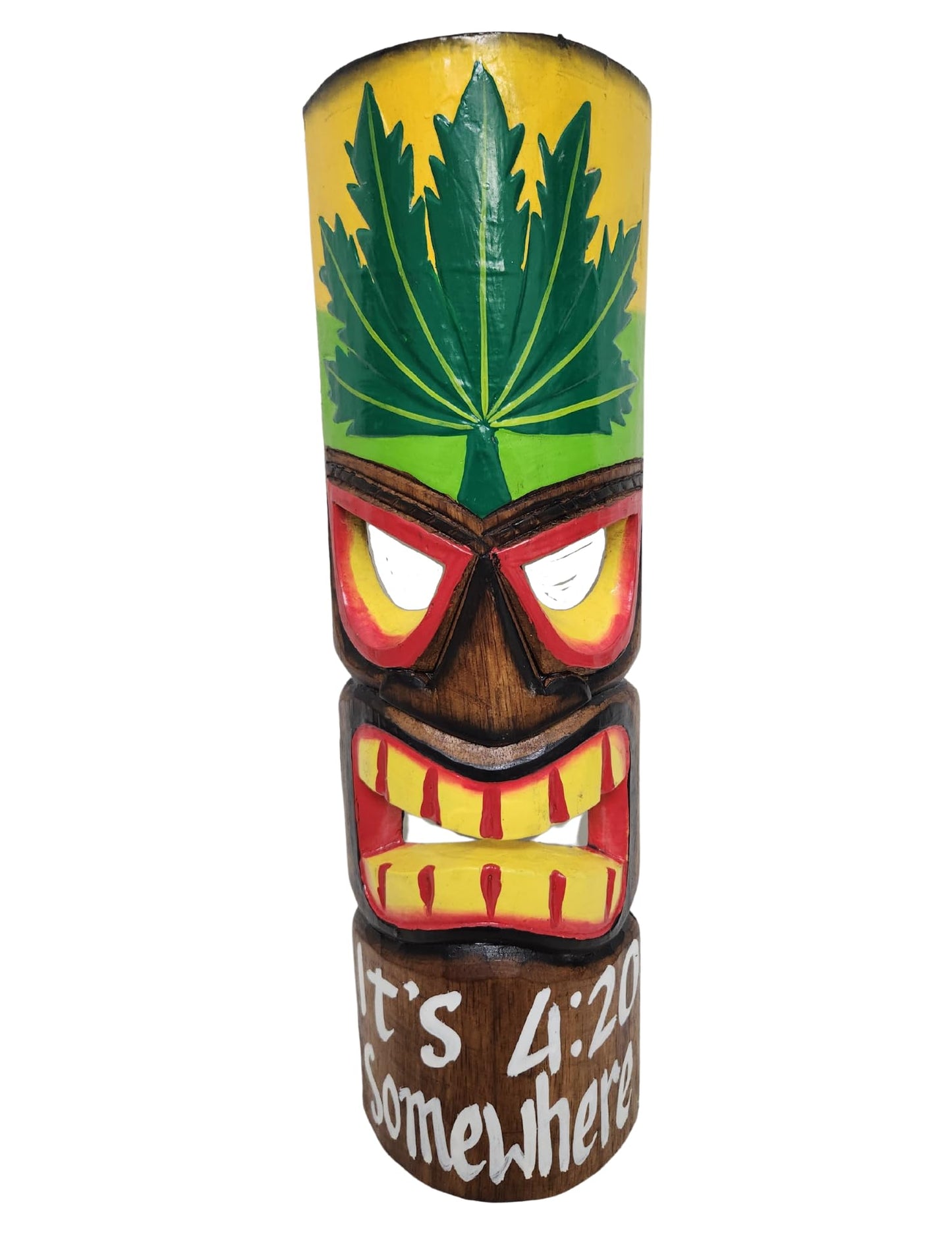 IT'S 420 SOMEWHERE Novelty Humor Funny Famous TIKI MASK High Smoker Stoned Weed Marijuana