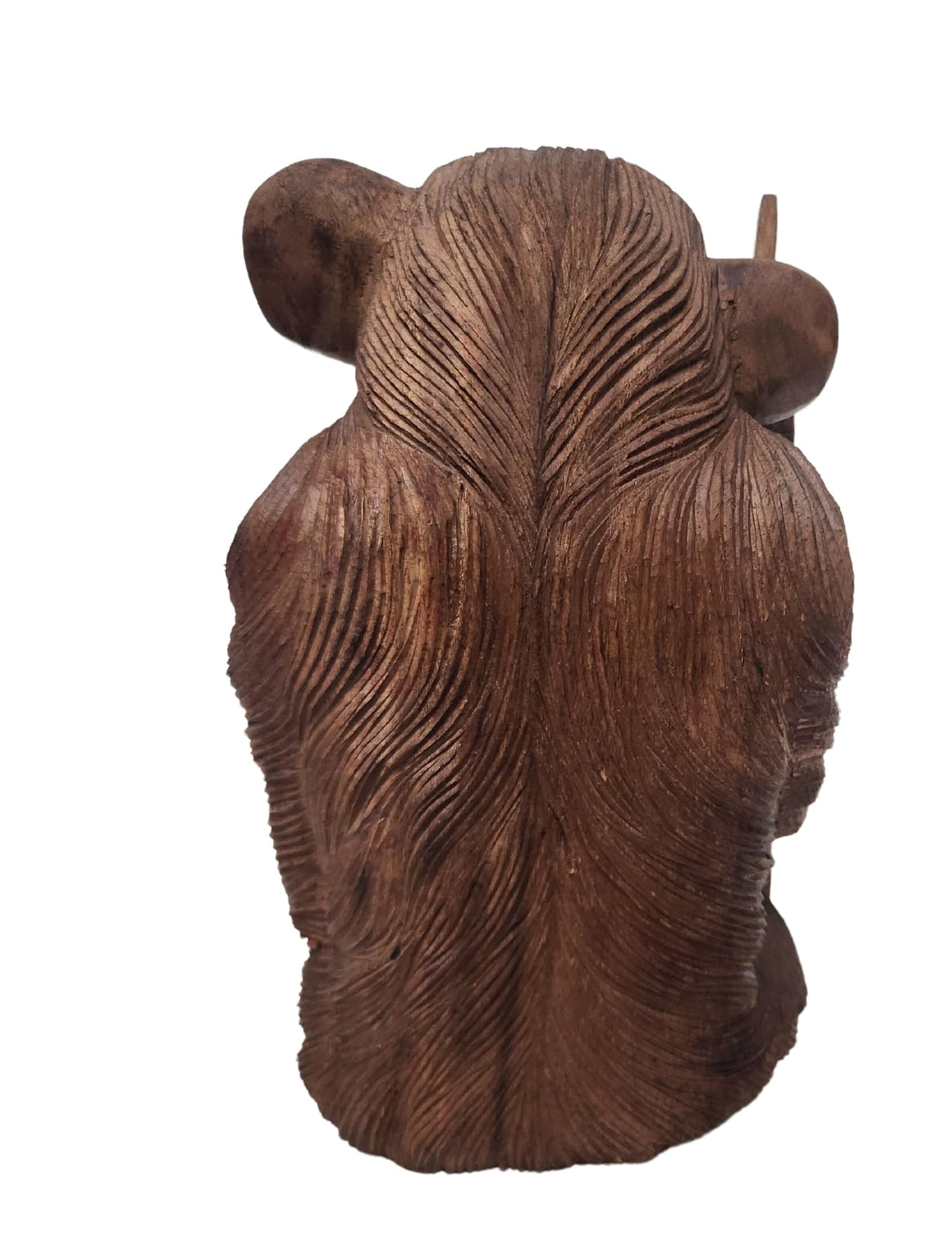 WorldBazzar Large 12" Hand Carved Wooden Monkey with Middle Finger Bad Statue Tiki Décor One of a Kind