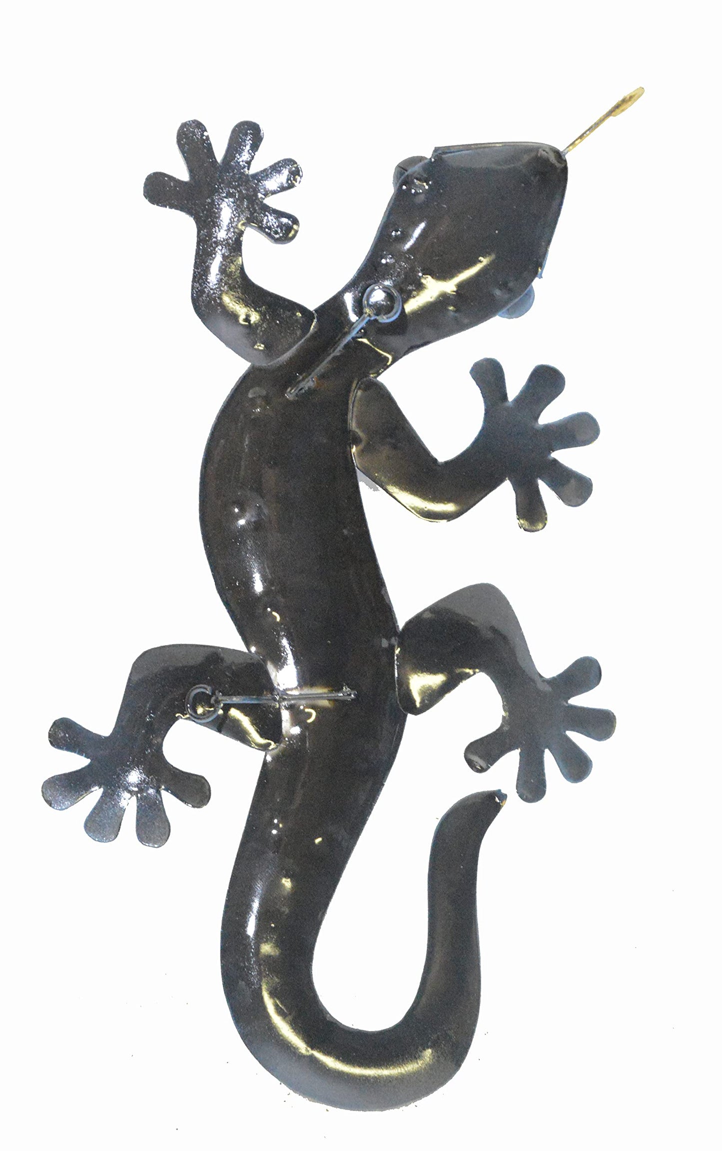 Beautiful Unique Set of 3 PURPLE Geckos Lizard Metal Tropical Island Wall Art