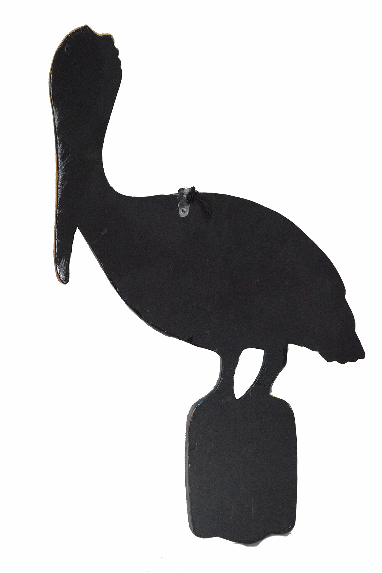 Hand Carved on POST White Wood Pelican Wall Art Hang on Tropical Nautical Decor Sign