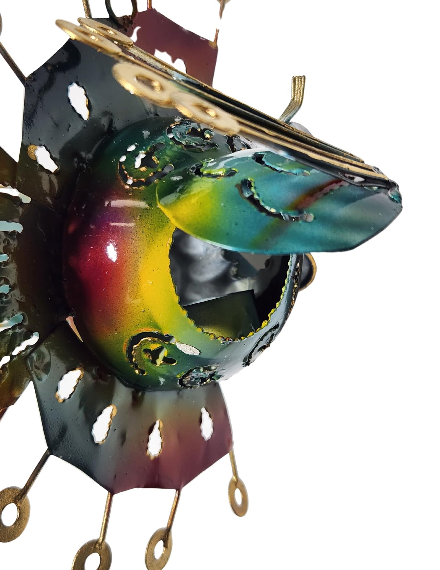 Angel Unique Metal Candle Holder Blow Fish Hanging Art