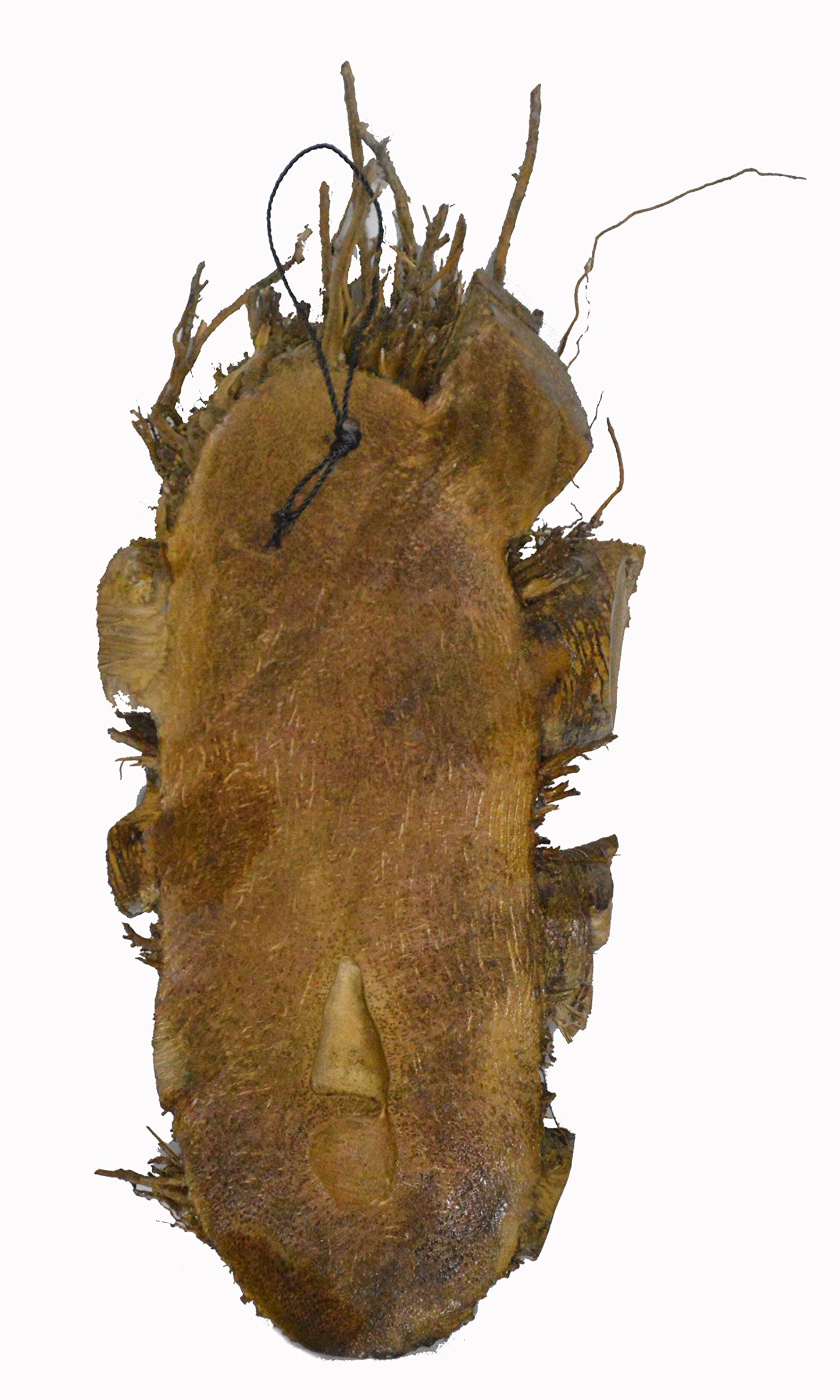 WorldBazzar Huge 20" Tree Spirit Mask Bamboo Root Tiki Bar Deco Hand Crafted Sculpture African Wall Decor