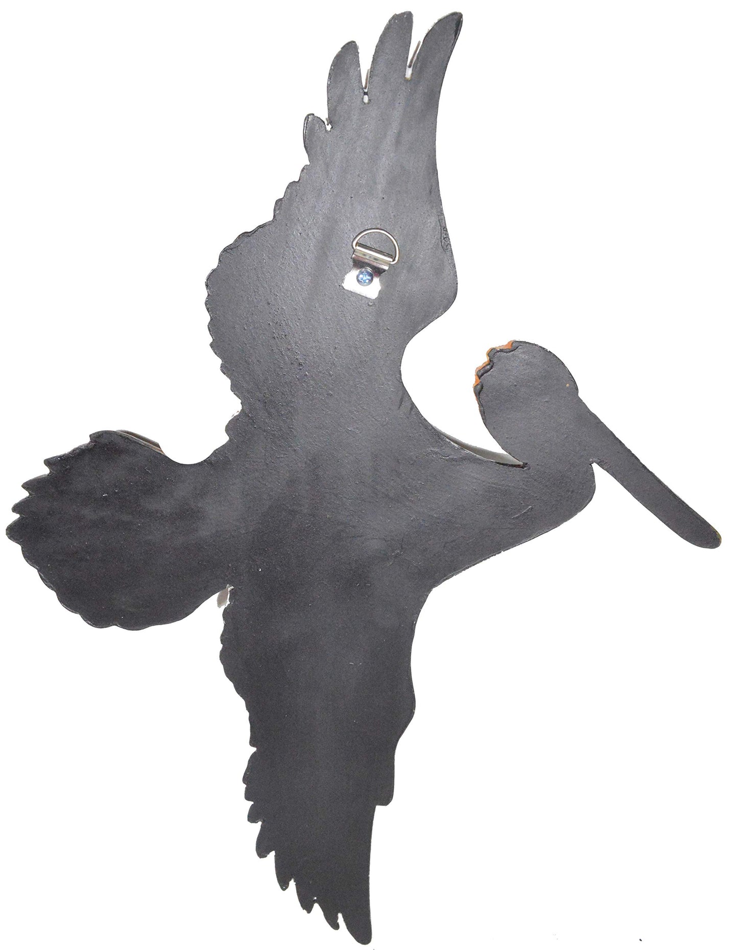 Hand Carved Flying White Wood Pelican Wall Art Hang on Tropical Nautical Decor Sign
