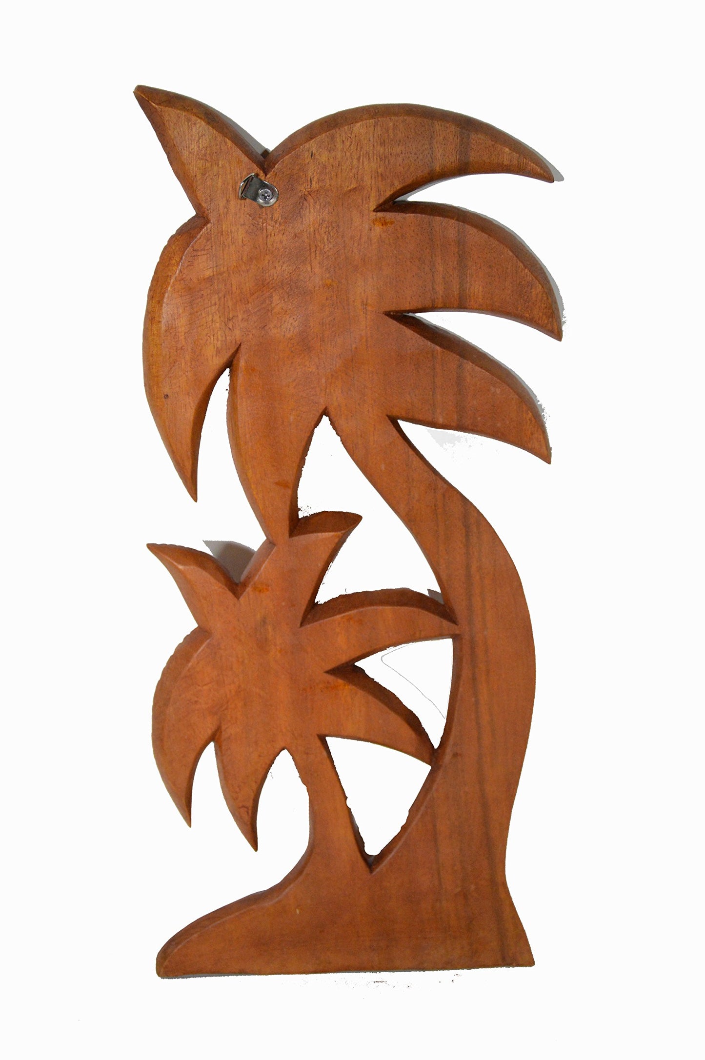 Beautiful Mahogany Wood Palm Tree with Coconuts Tropical Island Wall Art