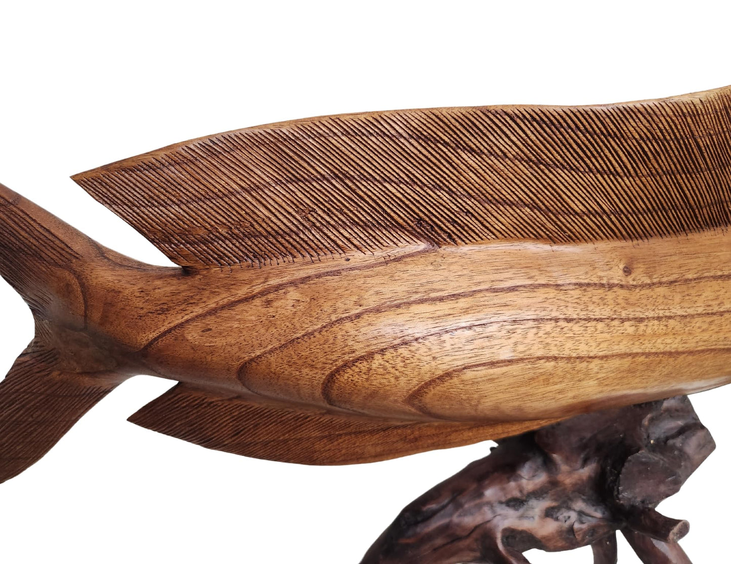 WorldBazzar HUGE BEAUTIFUL HANDMADE WOODEN MAHI MAHI DOLPHIN SCULPTURE STATUE CARVING SPORT FISH TROPHY ONE OF A KIND