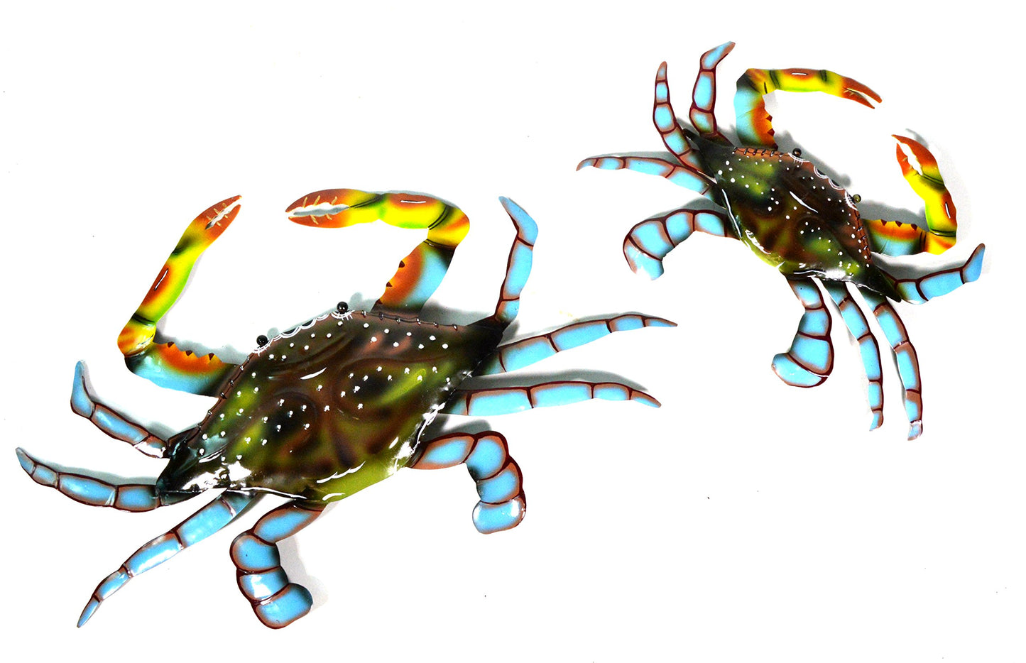 SET OF 2 BEAUTIFUL UNIQUE SEA OCEAN CRAB METAL TROPICAL ISLAND WALL ART