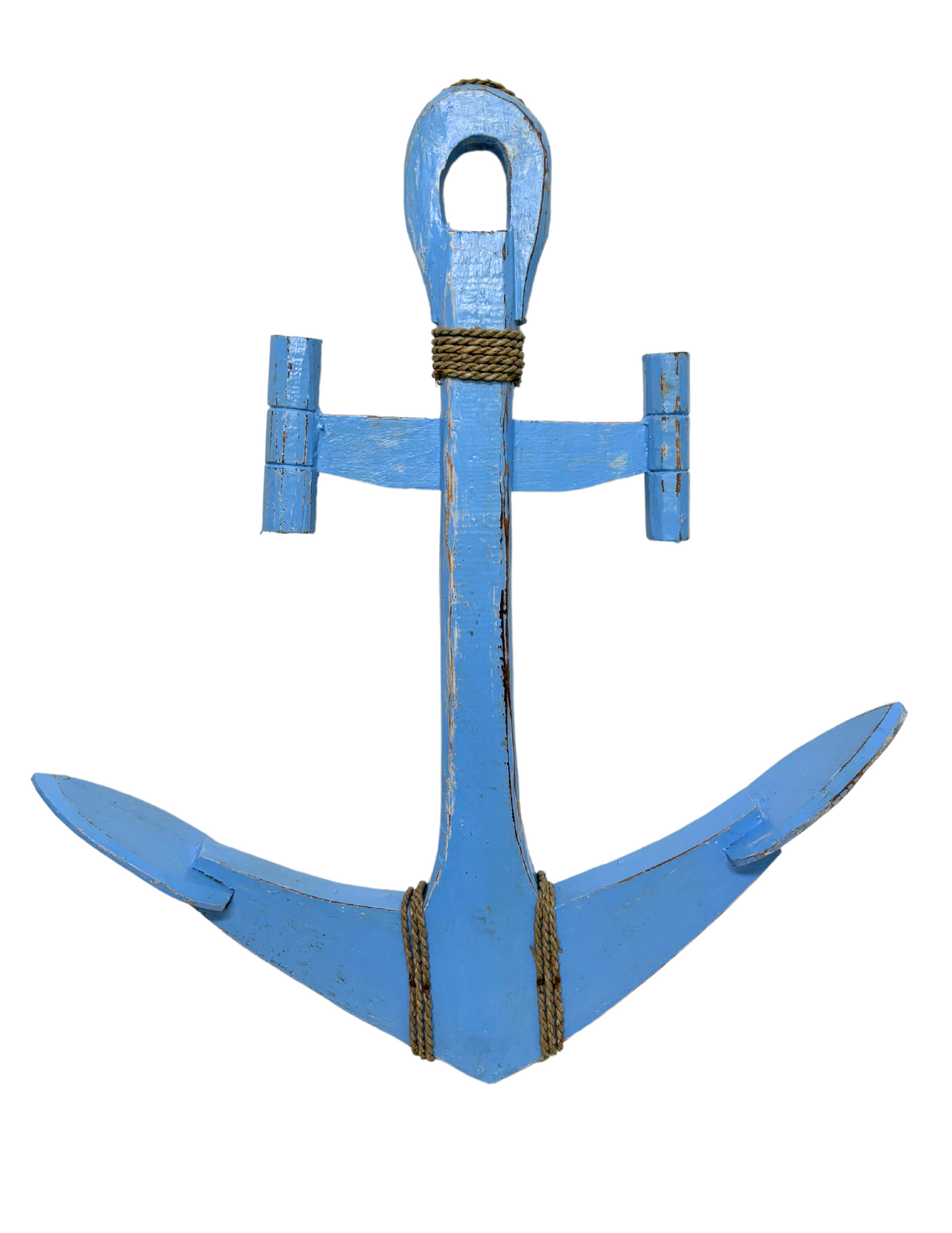 LG Hand Carved Wood Sailboat Ship TEAL ANCHOR Nautical Wall Decor