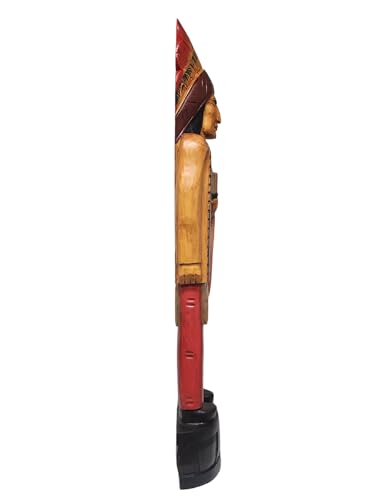 5 Foot Tall Giant Hand Carved Wooden Cigar Indian Statue Sculpture Carving Chief Cowboy Western Art