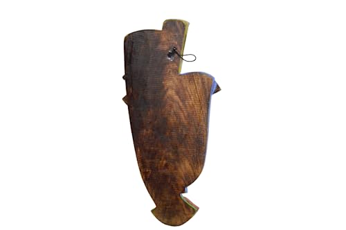 WorldBazzar ABSTRACT MASK AFRICAN HAND CARVED WOODEN TRIBAL TIKI MASK WALL DECOR FACE CUBIST