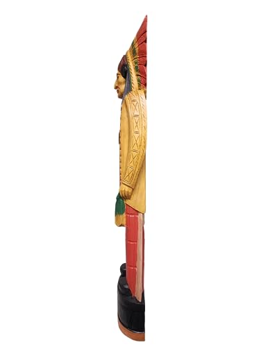worldbazzar 5 Foot Axe Indian Huge Hand Crafted Wooden Sculpture Cowboys Horseshoes Shotgun Old west Hunting Cigar Store