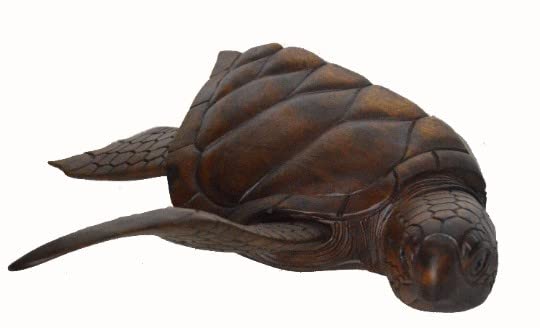 WorldBazzar Beautiful Huge Hand Carved Teak Wood Turtle Ocean Wall Sculpture Hanging Statue One of Kind