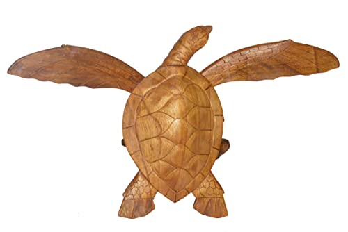 Hand Carved Mahogany SEA Turtle ON Coral Log Drift Wood