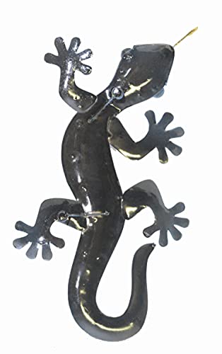 Beautiful Unique Set of 3 Teal Geckos Lizard Metal Tropical Island Wall Art