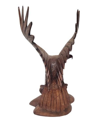 Mahogany Wood Bald Eagle, 20 inch Hand Carved by Mr Putu American Indian Cowboy Horse (1)