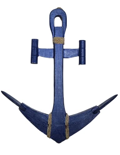 LG Hand Carved Wood Sailboat Ship Anchor Nautical Wall Decor