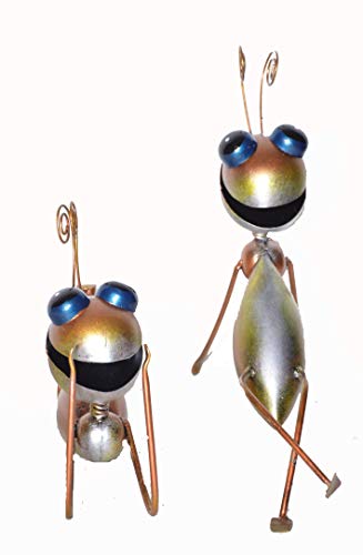 WorldBazzar Large Set Metal Ant Decor Set of 2 Indoor Bathroom Kid's Room or Outdoor Garden Yard Art Wall Sculptures