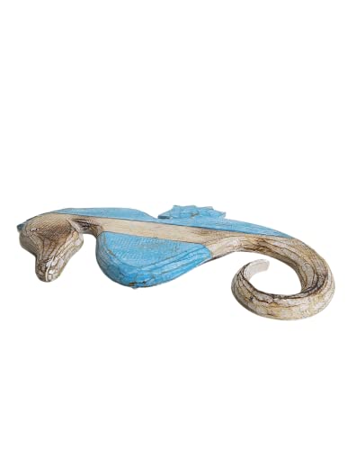 Nautical Set of 3 Seahorses Wooden Wall Art Decor Pallet Blue White Wash Tropical Island Sea Ocean Life