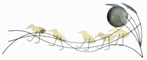 WorldBazzar Hand Carved Painted Wood Metal Wall Carving SHOREBIRD Sandpiper Bird Decoy Vintage Style,Blue, Red, Brown, Green, Yellow, White, Pink, Black