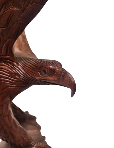 Mahogany Wood Bald Eagle, 20 inch Hand Carved by Mr Putu American Indian Cowboy Horse (1)