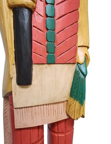 worldbazzar 5 Foot Axe Indian Huge Hand Crafted Wooden Sculpture Cowboys Horseshoes Shotgun Old west Hunting Cigar Store