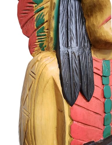 worldbazzar 5 Foot Axe Indian Huge Hand Crafted Wooden Sculpture Cowboys Horseshoes Shotgun Old west Hunting Cigar Store