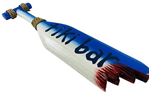 Westmon Works Tiki Bar Shark Bitten Wooden Oar Bite Paddle Beach House Decoration, 20 Inch