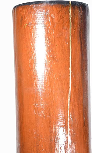Hand Carved 40" Tall Tiki Totem Pole Carved Design Hibiscus Scratch DENT Crack