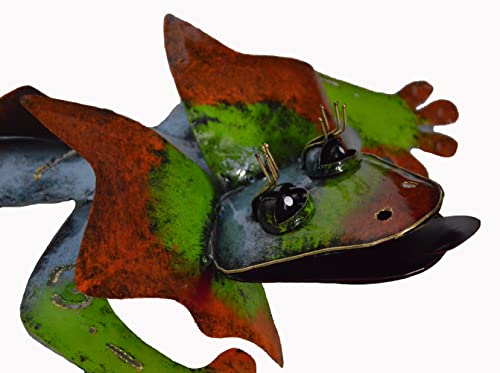 WorldBazzar 31" LG Beautiful Unique Hand Crafted Metal Frilled Lizard Iguana Dragon Bearded Komodo Gecko Tropical Island Wall Art