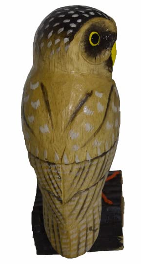 Large Handmade Wood Owl Sculpture Statue Carving Decor Sculptures