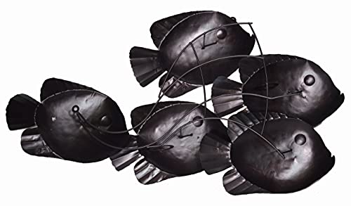 BEAUTIFUL UNIQUE MODERN NAUTICAL SCHOOL OF FISH CONTEMPORARY METAL WALL ART HIGH CLASS