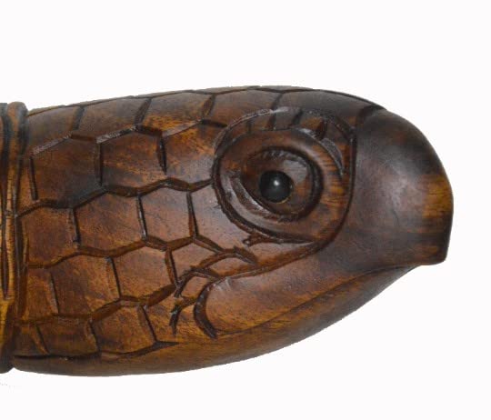 WorldBazzar Beautiful Huge Hand Carved Teak Wood Turtle Ocean Wall Sculpture Hanging Statue One of Kind