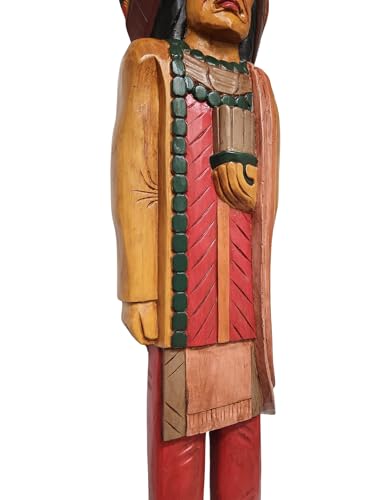 5 Foot Tall Giant Hand Carved Wooden Cigar Indian Statue Sculpture Carving Chief Cowboy Western Art