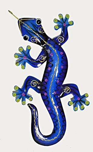 Beautiful Unique Set of 3 Geckos Lizard Metal Tropical Island Wall Art