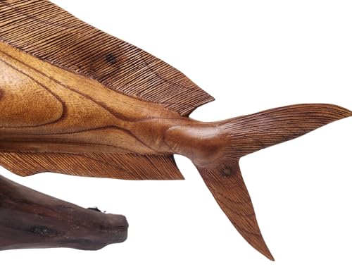 WorldBazzar Huge Beautiful Handmade Wooden MAHI MAHI Dolphin Sculpture Statue Carving Sport Fish Trophy ONE of A Kind