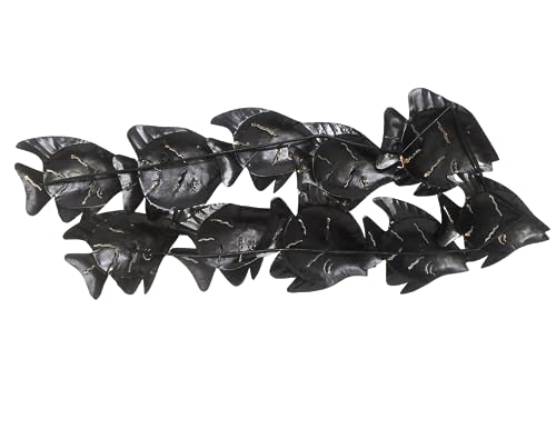 WorldBazzar NEW ABSTRACT DESIGN!!! BEAUTIFUL UNIQUE blue NAUTICAL SCHOOL OF FISH CONTEMPORARY METAL WALL ART
