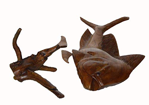 WorldBazzar *ONE of A Kind* Beautiful Handmade Wooden MAHI MAHI Dolphin Sculpture Statue Carving Sport Fish Trophy ONE of A Kind