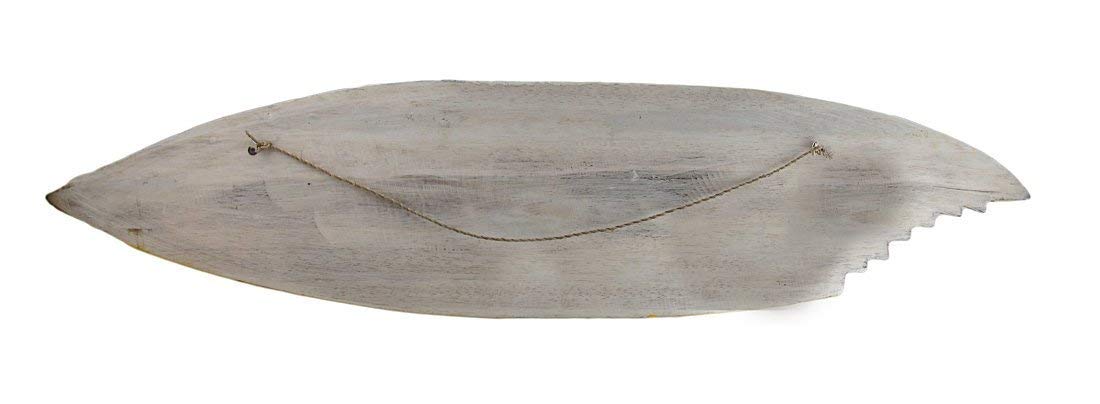 20" Wooden Handmade Corona Palm Tree Shark Bite Surf Board Sign Wall Plaque Art