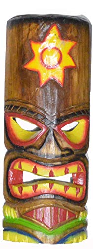 WorldBazzar Hand Carved SUN Polynesian Hawaiian Tiki Style MASK 12 in Tall Scratch and DENT Sale!!!