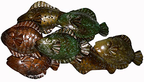 BEAUTIFUL UNIQUE MODERN NAUTICAL SCHOOL OF FISH CONTEMPORARY METAL WALL ART HIGH CLASS